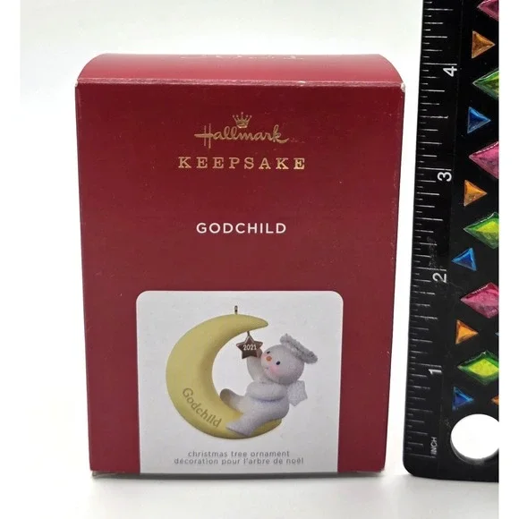 2021‎ Hallmark Godchild Angel Moon Star Hanging Keepsake Ornament New - Picture 2 of 6
